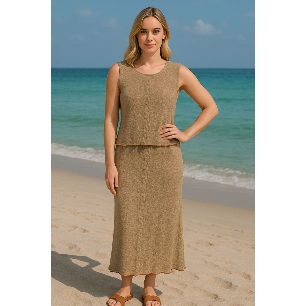 Angela Caputi Giuggiú Hemp Outfit Skirt Top Beach Designer Vacation Medium